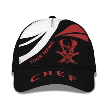 Strong Chef Cap Chef Wear Cook Baseball Cap Custom Chef Classic Cap Black & Red CA0319