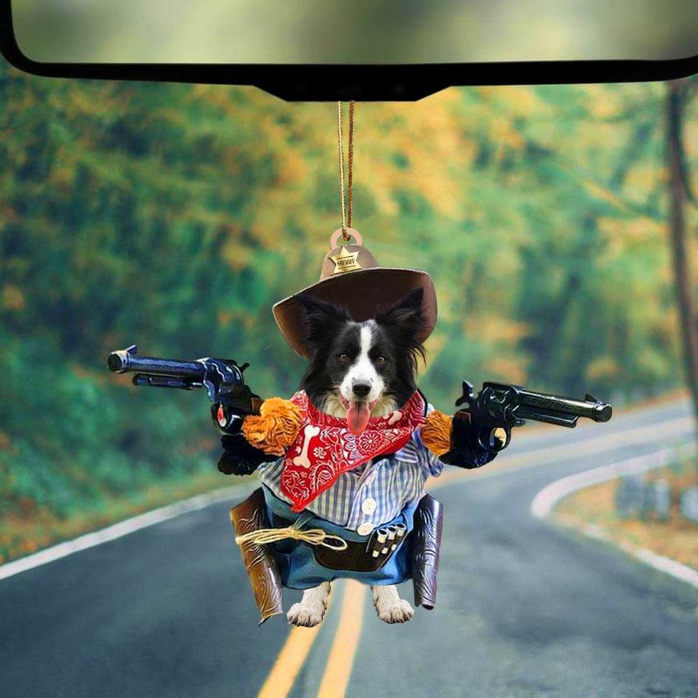 Border Collie Cowboy Hanging Ornament Dog Ornament Dog Lover Gift OO0681