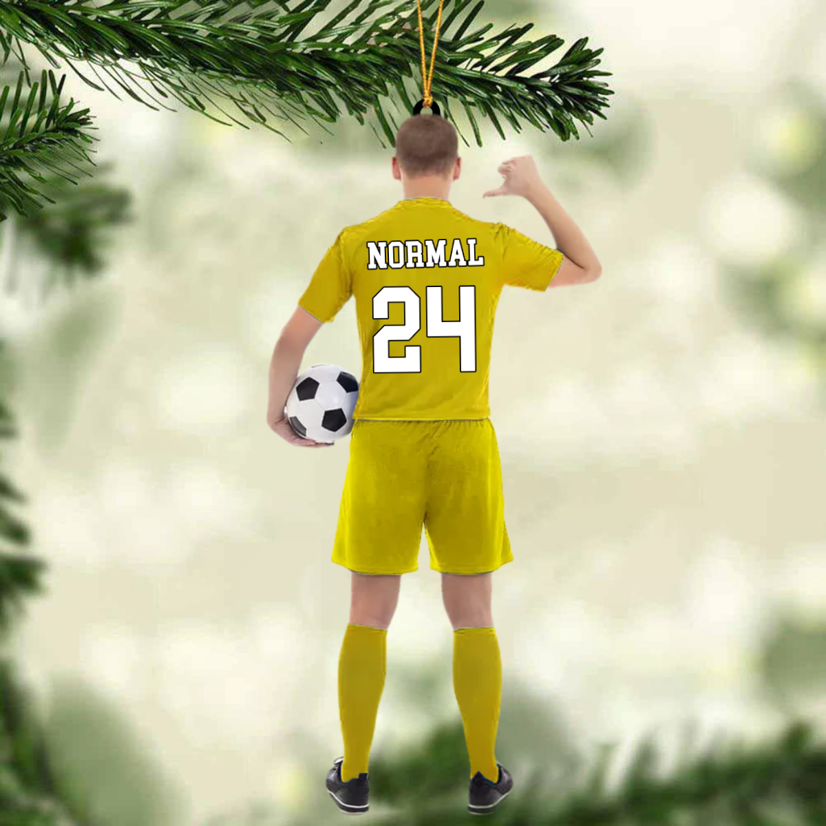 Personalized Ornament Soccer Player Acrylic Ornament 2 Sides Christmas Ornament For Soccer Lovers OO1814