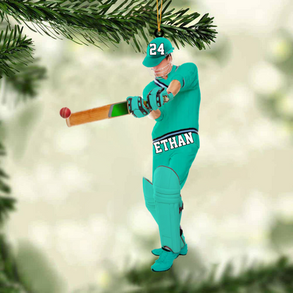 Personalized Cricket player Christmas Ornament-Great Gift Idea For Cricket Lovers/Players OO1742