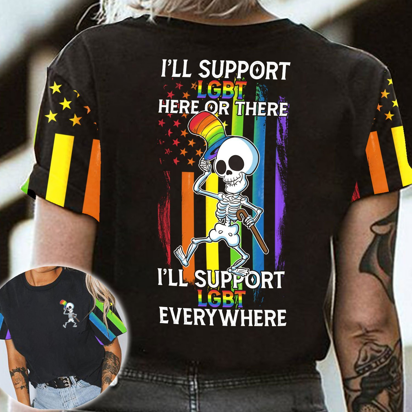 LGBTQ Shirt I’ll Support LGBT Everywhere, Shirts For LGBT Pride Month, Gift For LGBT Friends LO0731