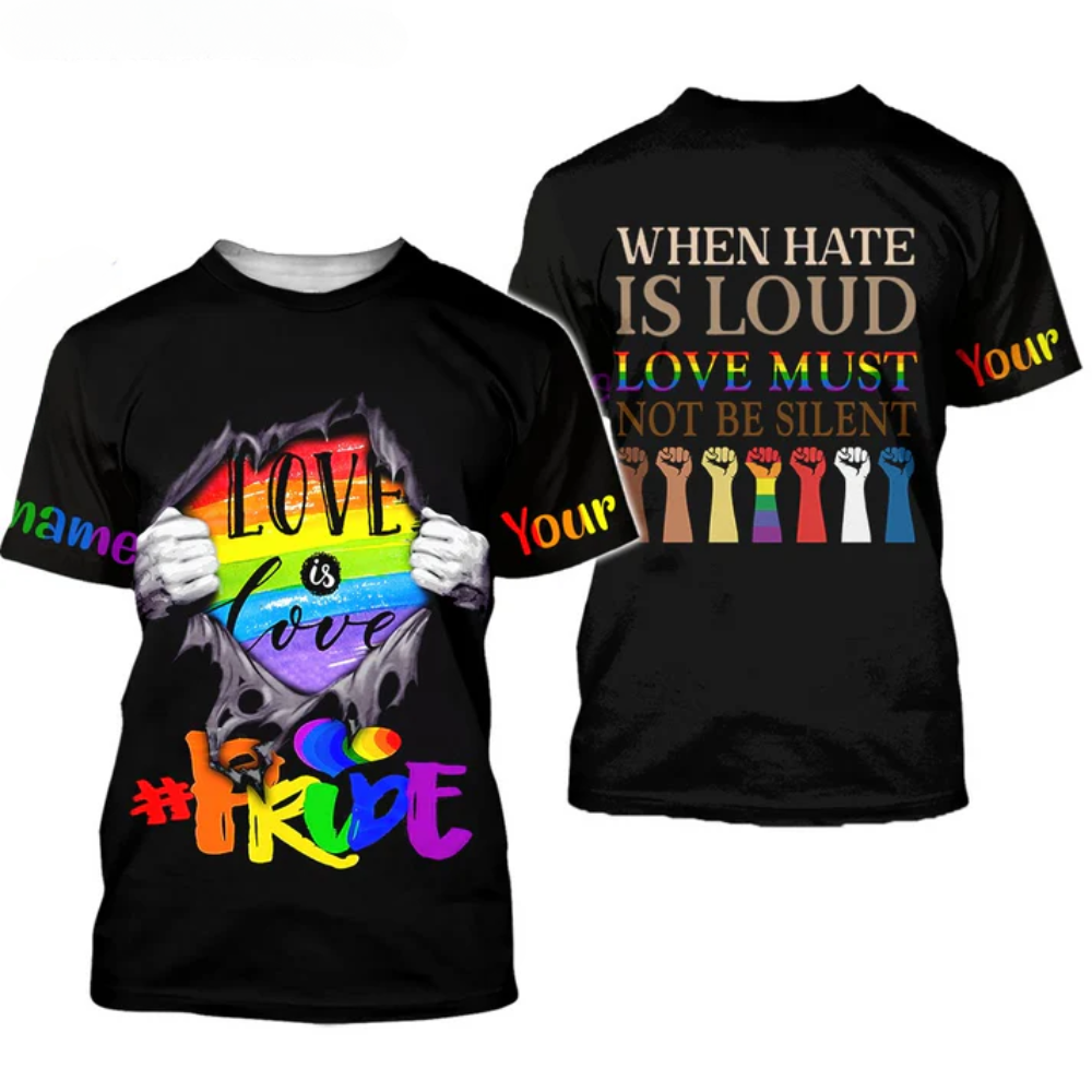 Custom Name 3D T Shirt For Pride Month History, Gift To Lesbian, Gay Pride Birthday Gift LO0641