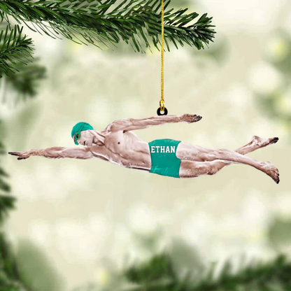 Personalized Male Swimmer Acrylic Ornament, Gift For Swimming Lovers/Swimmer SO0967