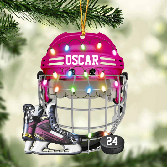 Personalized Ice Hockey Helmet Custom Name Ornament Shaped Ornament OO1807