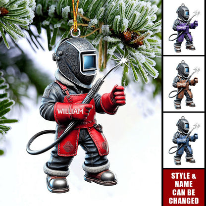 Personalized Welder Custom Name Christmas Ornament, Custom Welder Uniform Ornament ON1394