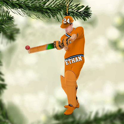 Personalized Cricket player Christmas Ornament-Great Gift Idea For Cricket Lovers/Players OO1742