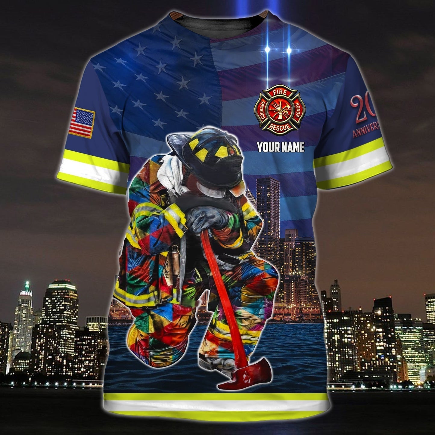 Personalized Name 3D Tshirt 9 11Never Forget Firefighter 3D Shirt, All Gave Some Some Gave All TO0641