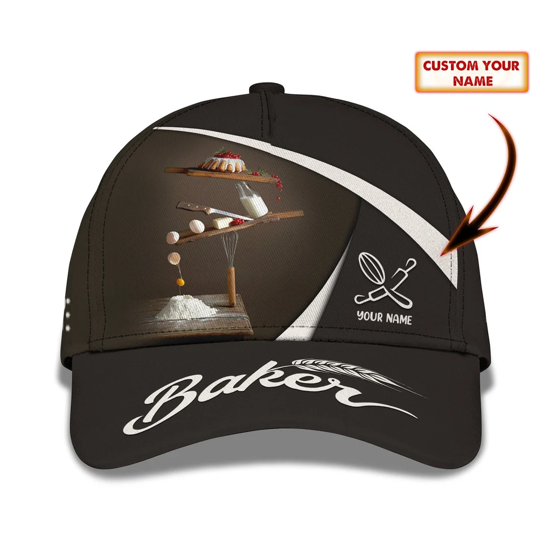 Baker Classic Cap Bakery Personalized Name 3D Baseball Cap CA0328