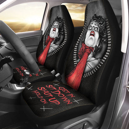 Front Car Seat Cover For Halloween, Get In Sit Down Shut Up Hold On, Satan Seat Covers For Men Women SO0313