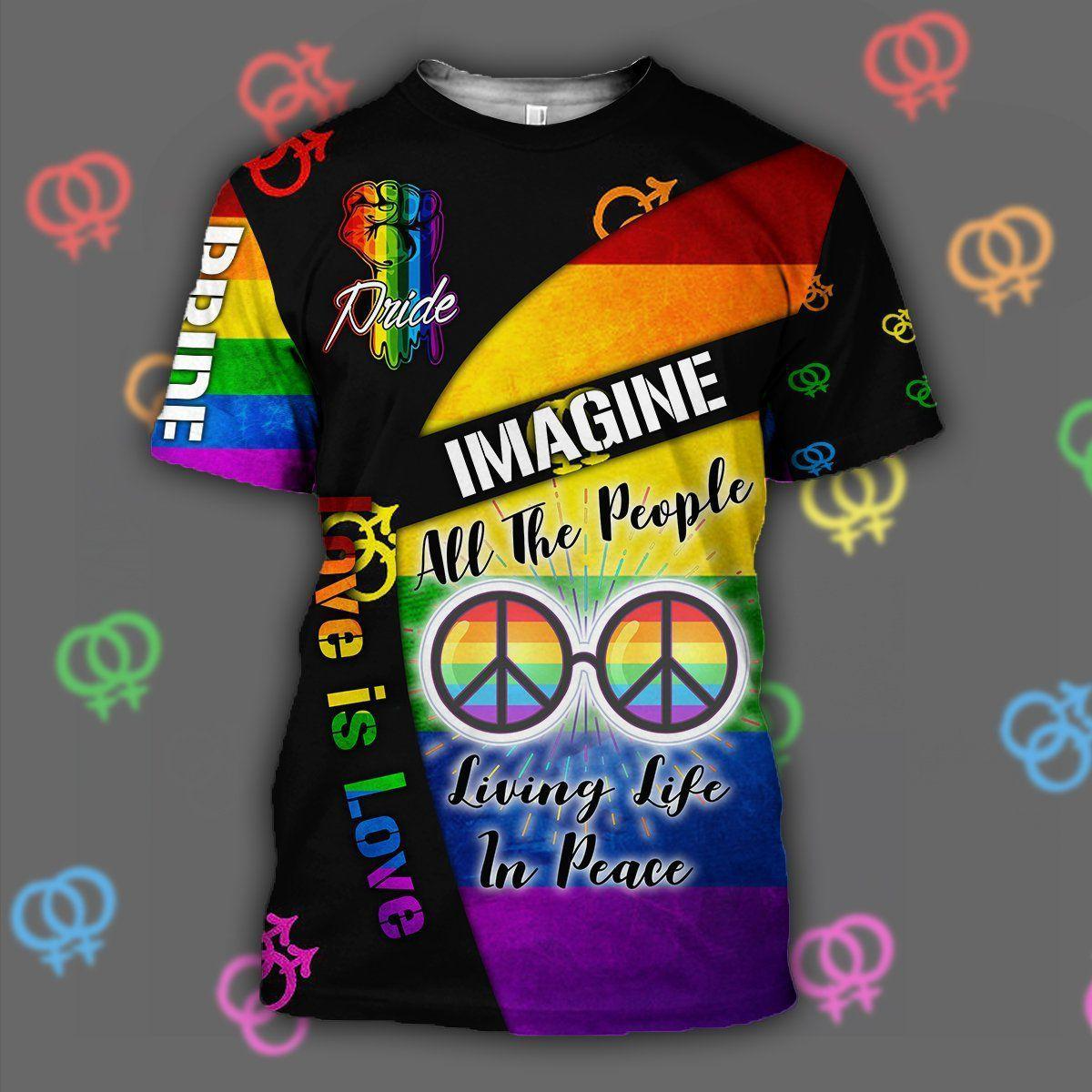 Ally Support T Shirt, All The People Living Life In Peace, Pride Shirt, Ally T Shirt LO0847