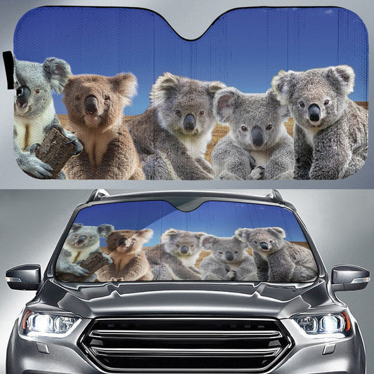 Five Koala Friends For Animals Lovers Printed Car Sun Shade Cover Auto Windshield Lasfour SO0399