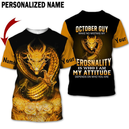 Personalized Name Birthday Outfit October Guy 3D All Over Printed Outfit 372 Birthday Shirt TO2839