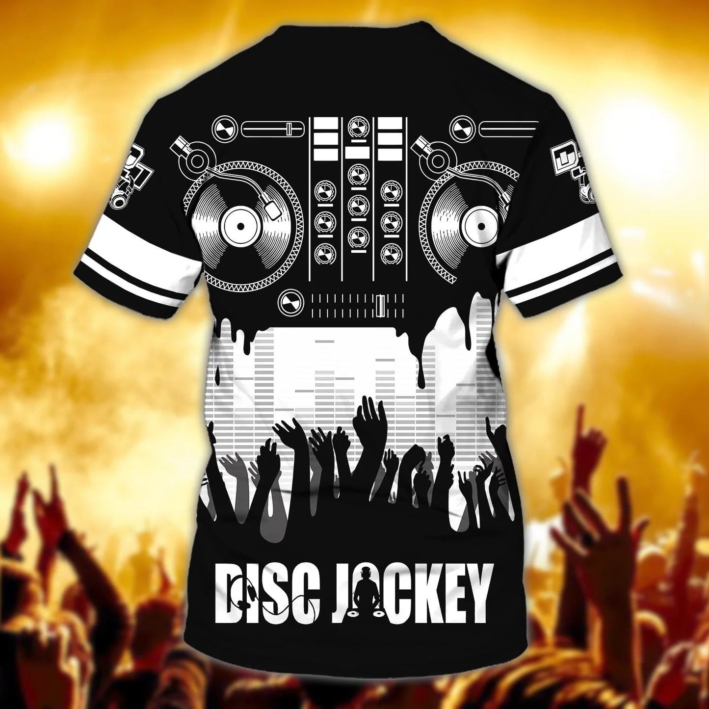 3D Print Disc Jockey T Shirt, Custom DJ Shirt Men Women Black Pattern TO2272