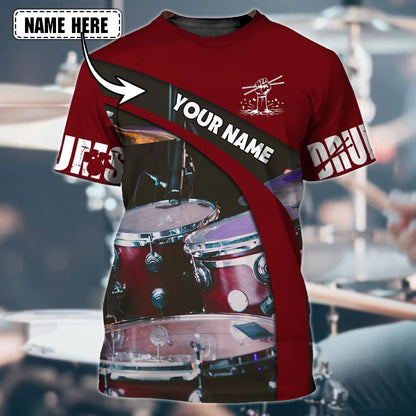 Custom Drummer Shirt, 3D Print T Shirt For Drum Lover, Drummer Son Gift For Him TO2520