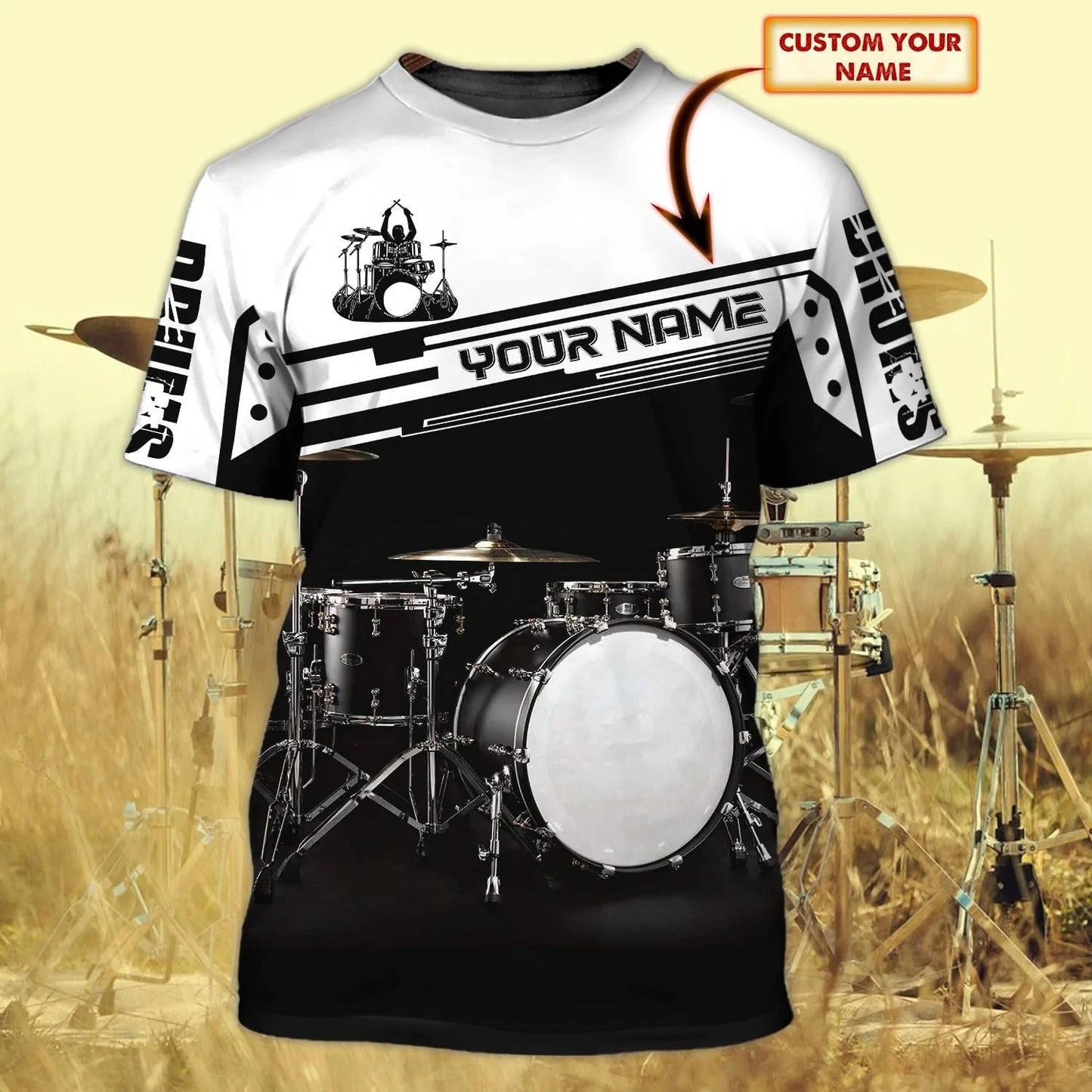 Custom 3D All Over Print Drummer Shirt, t shirt for drummer, Drummer Gifts TO2523