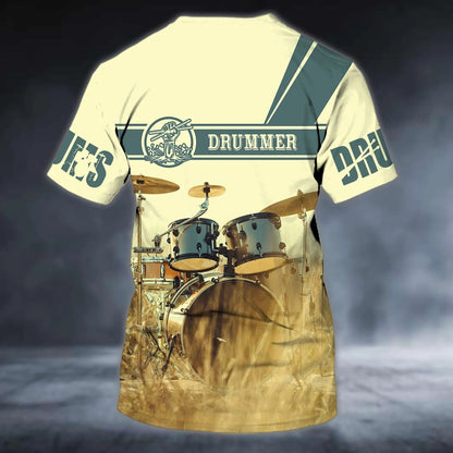 Personalized 3D All Over Print Drummer T Shirt, Design Drum On Shirt, Music Lover Gift TO2524