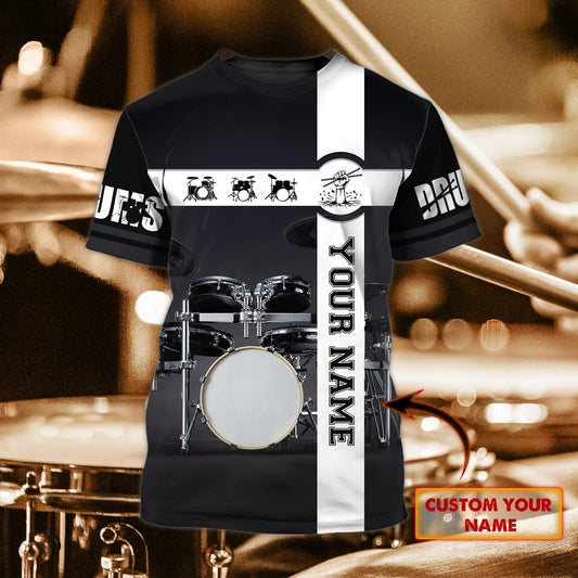 3D All Over Print Drummer Shirt, Drum Lover Tshirt, Custom Gift For A Drummer TO2521