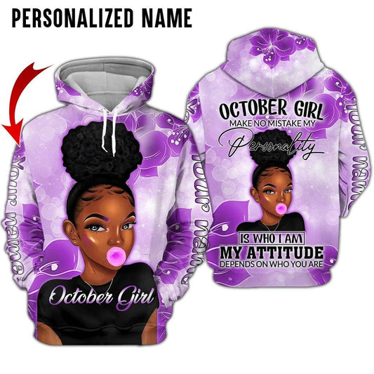 Personalized Name Birthday Outfit October Girl 3D All Over Printed Clothes TL2912R10 TO2822