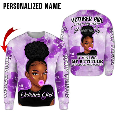 Personalized Name Birthday Outfit October Girl 3D All Over Printed Clothes TL2912R10 TO2822