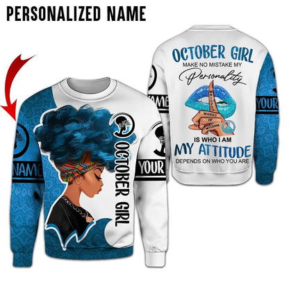 Personalized Name Birthday Outfit October Girl 3D All Over Printed Clothes TN0312R10 TO2838