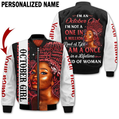 Personalized Name Birthday Outfit October Girl Red Kind Of Woman All Over Printed Birthday Shirt TO2808