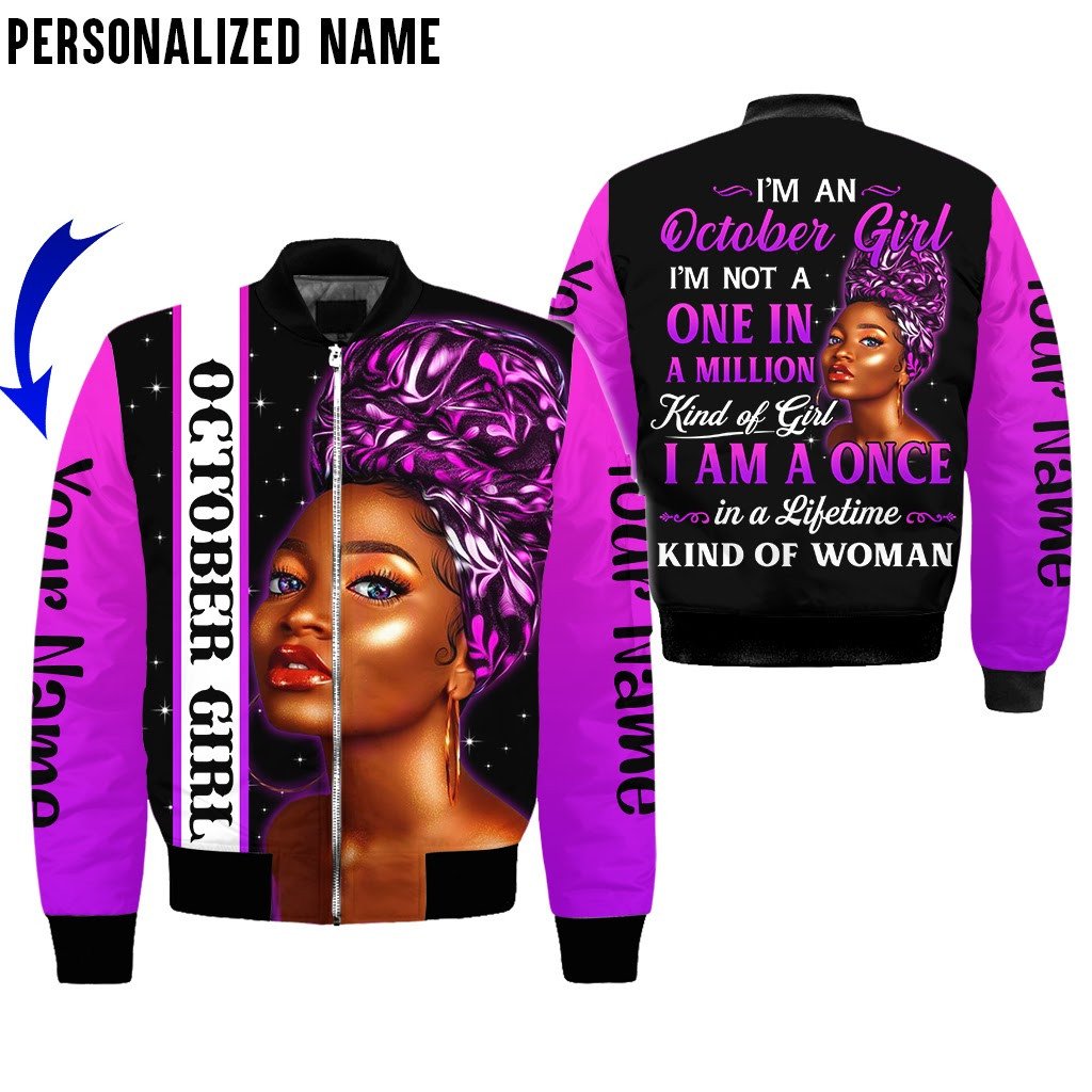 Personalized Name Birthday Outfit October Girl Kind Of Woman Purple All Over Printed Birthday Shirt TO2811