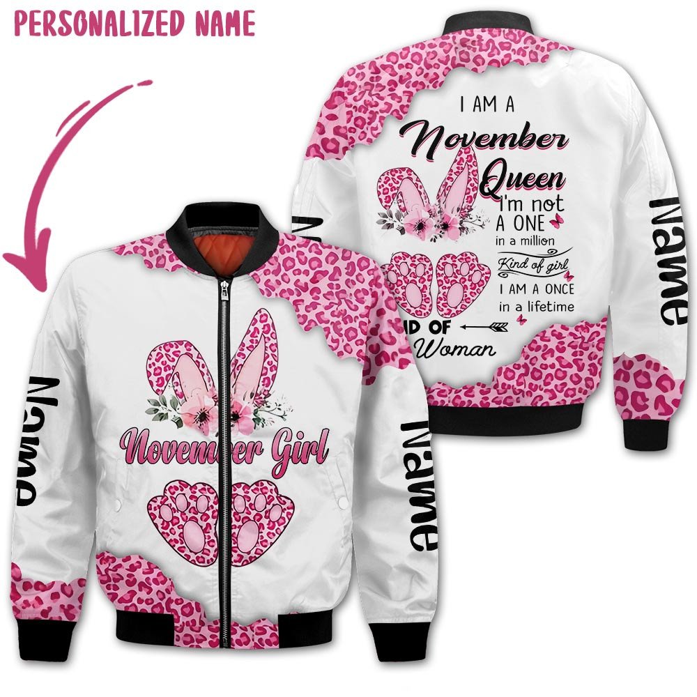 Personalized Name Birthday Outfit October Girl Leopard Skin Pink All Over Printed Birthday Shirt TO2843