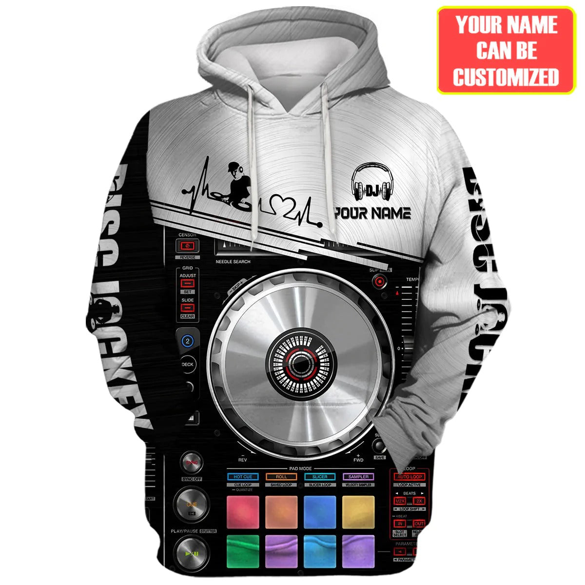 3D All Over DJ Player Hoodie, Women DJ Zip Hoodie, Men Disc Jockey Sweatshirt, DJ Clothing For EDM Party TO2734