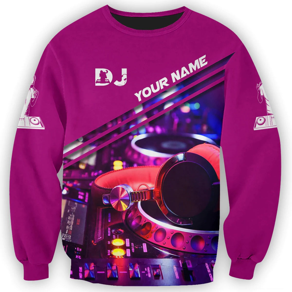 3D DJ Zip Up Hoodie, Custom DJ Clothing, Deezay Shirt Men Women, Gift For DJ TO0062