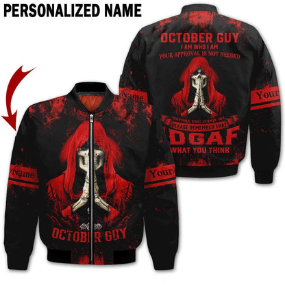 Personalized Name Birthday Outfit October Guy 3D All Over Printed Birthday Shirt Skull Red TO2807