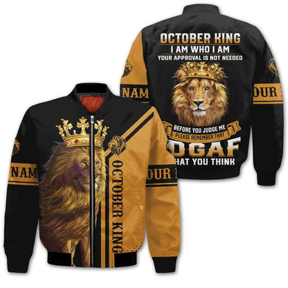 Personalized Name Birthday Outfit October Guy Lion King Yellow Birthday Shirt For Men TO2805