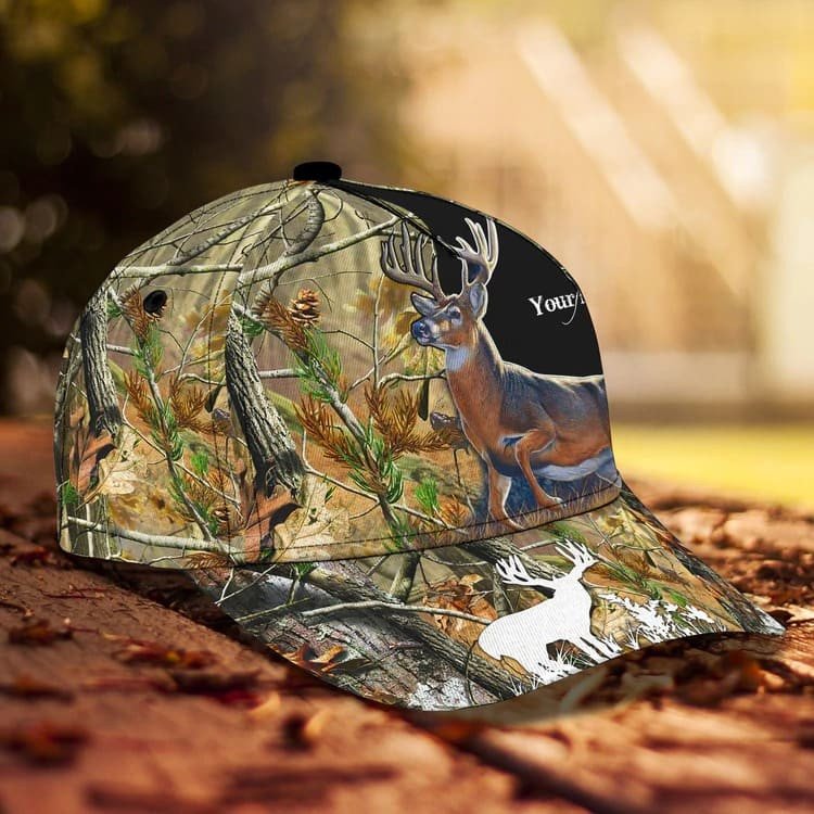 Personalized Deer Hunting Cap Gift for Dad and Son, 3D Classic Cap All Over Printed for Hunters SO0171