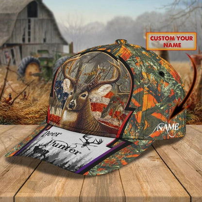 Personalized Deer Hunting Cap Gift for Dad and Son, 3D Classic Cap All Over Printed for Hunters SO0171