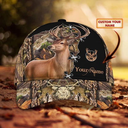 Personalized Deer Hunting Cap Gift for Dad and Son, 3D Classic Cap All Over Printed for Hunters SO0171