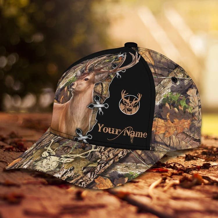 Personalized Deer Hunting Cap Gift for Dad and Son, 3D Classic Cap All Over Printed for Hunters SO0171