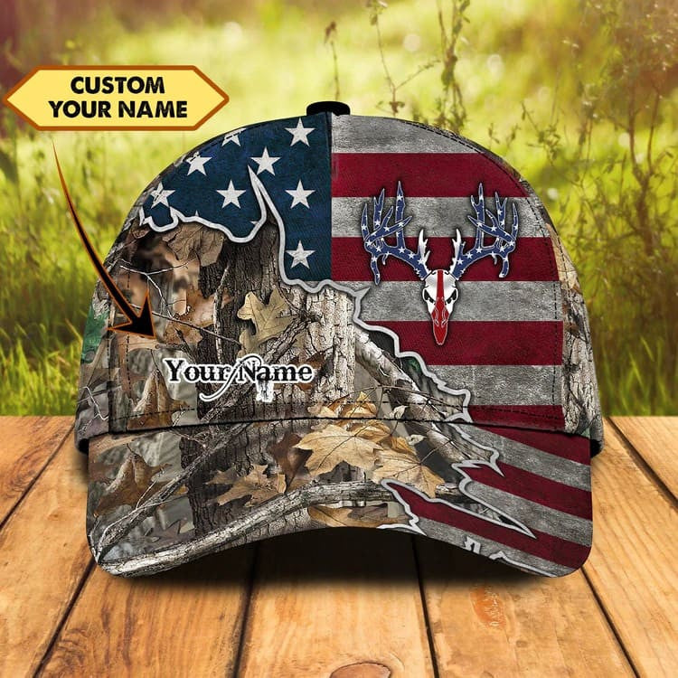 Personalized Deer Hunting Cap Gift for Dad and Son, 3D Classic Cap All Over Printed for Hunters SO0171