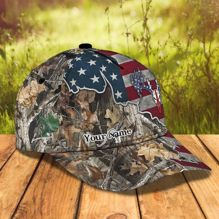 Personalized Deer Hunting Cap Gift for Dad and Son, 3D Classic Cap All Over Printed for Hunters SO0171