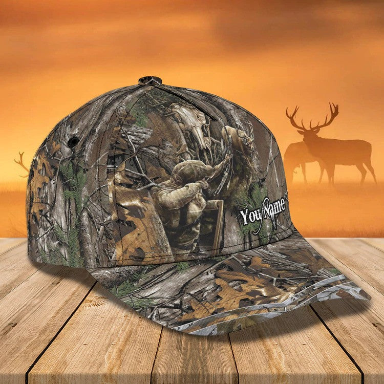 Personalized Deer Hunting Cap Gift for Dad and Son, 3D Classic Cap All Over Printed for Hunters SO0171