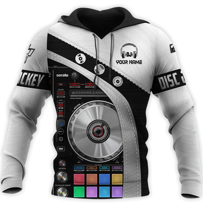 3D Custom DJ Hoodie, Disc Jockey Clothing, Dj Gift For Him Her, DJ Tshirt Metal Pattern TO0075