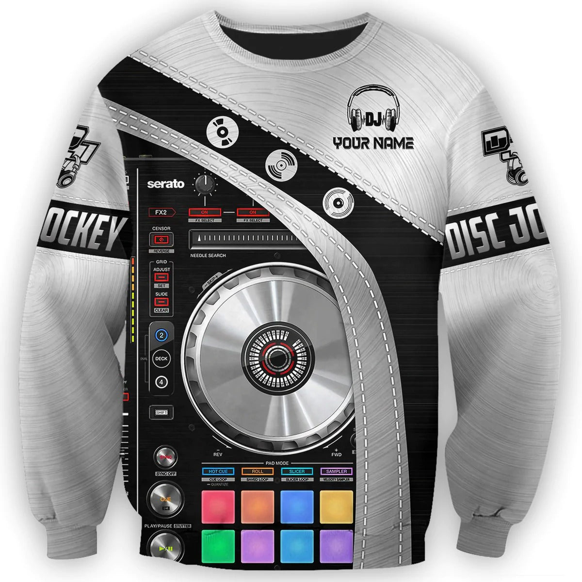 3D Custom DJ Hoodie, Disc Jockey Clothing, Dj Gift For Him Her, DJ Tshirt Metal Pattern TO0075