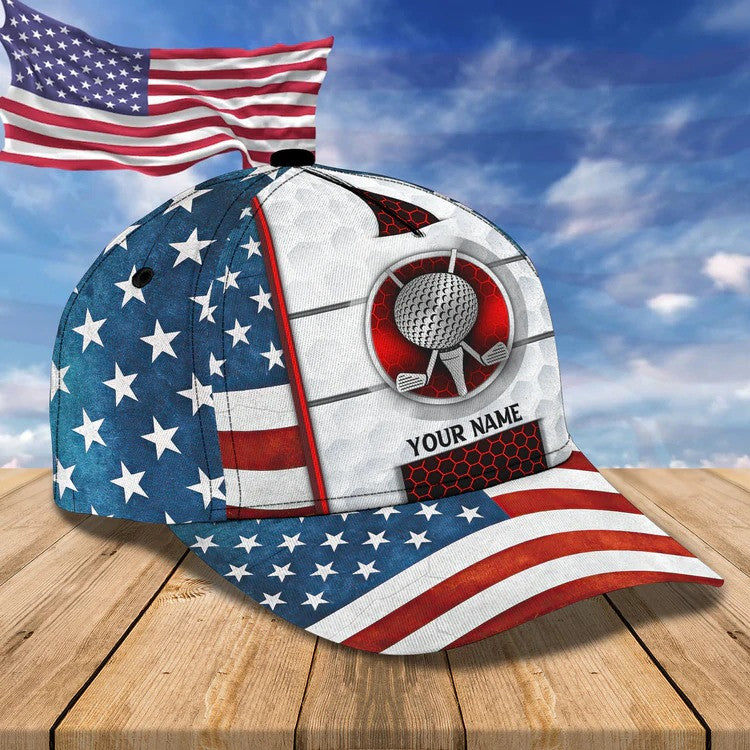 4th of July Personalized Golf Cap for Men 3D All Over Printed for Golf Players CO0011