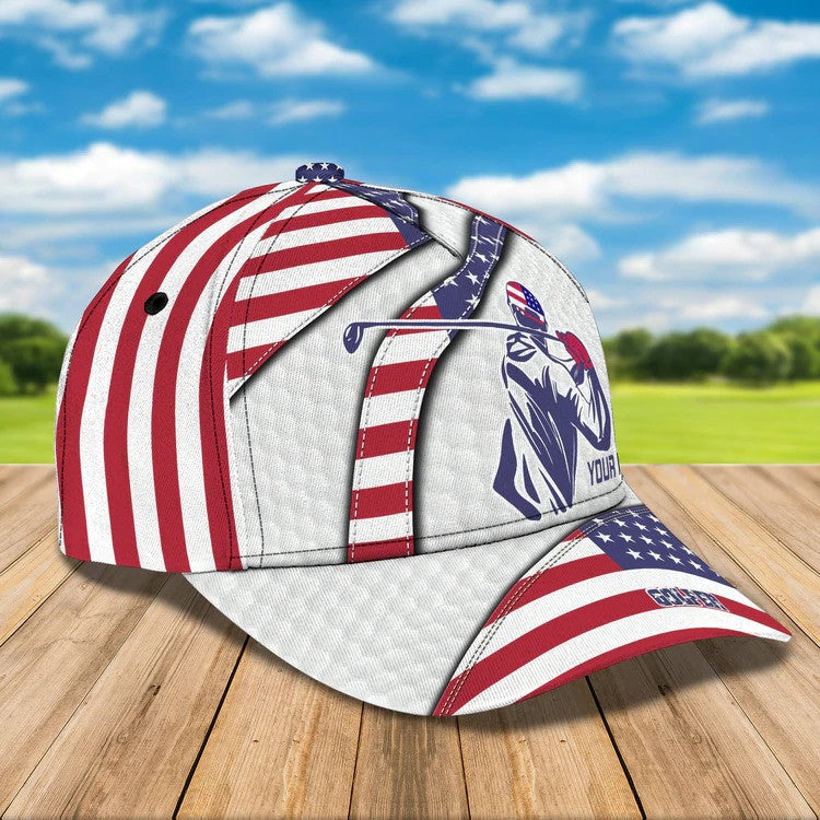 4th of July Personalized Golf Cap for Men 3D All Over Printed for Golf Players CO0011