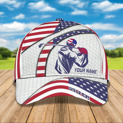 4th of July Personalized Golf Cap for Men 3D All Over Printed for Golf Players CO0011