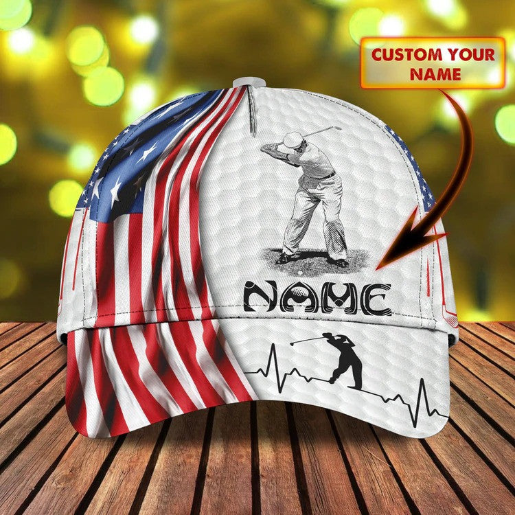 Customized Golf Cap for Men 4th of July 3D All Over Printed for Golf Players, Gift for Dad Golf CO0010