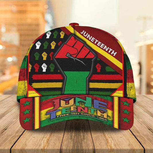 Happy Juneteenth Day Fist Black African American Cap 3D Classic Cap for African American SO0409