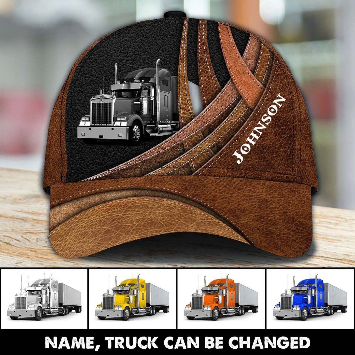 Personalized Truck Driver Cap 3D All Over Prints for Trucker, Gift for Dad Birthday, Father's Day Cap SO0038