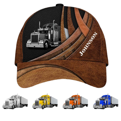 Personalized Truck Driver Cap 3D All Over Prints for Trucker, Gift for Dad Birthday, Father's Day Cap SO0038