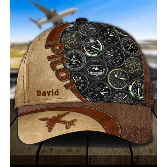 Personalized Pilot Classic Cap, Pilot Hat for Father, Gift for Dad from Daughter and Son SO0167