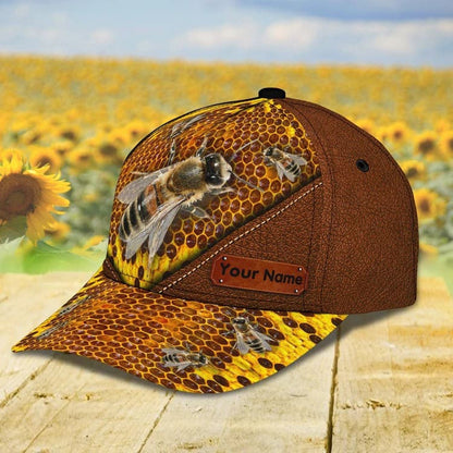 Personalized Bee Cap for Bee Lovers, Let It Bee Vintage Hive Bee 3D Baseball Cap SO0173