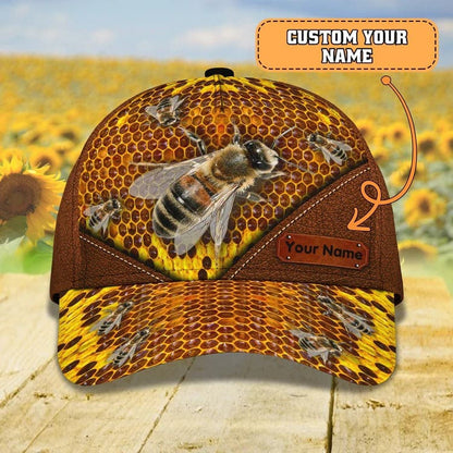 Personalized Bee Cap for Bee Lovers, Let It Bee Vintage Hive Bee 3D Baseball Cap SO0173